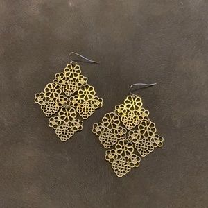 Dangly gold earrings